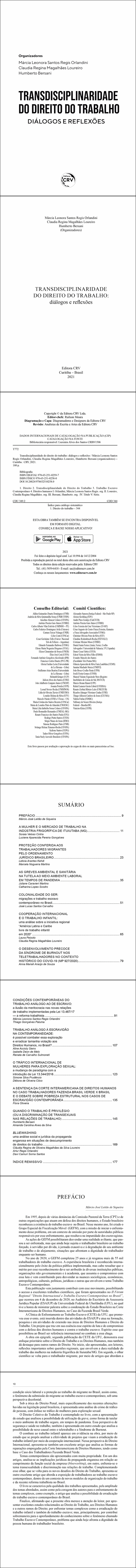 TRANSDISCIPLINARIDADE DO DIREITO DO TRABALHO:<br> diálogos e reflexões