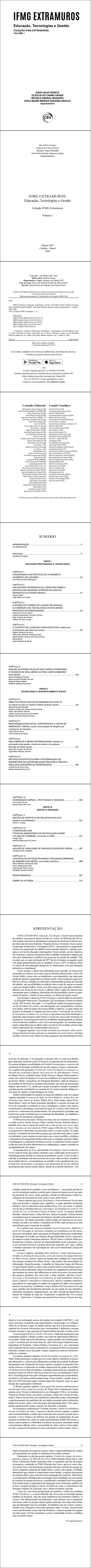 IFMG EXTRAMUROS:<br> Educação, Tecnologias e Gestão <br><br>Coleção IFMG Extramuros - Volume 1