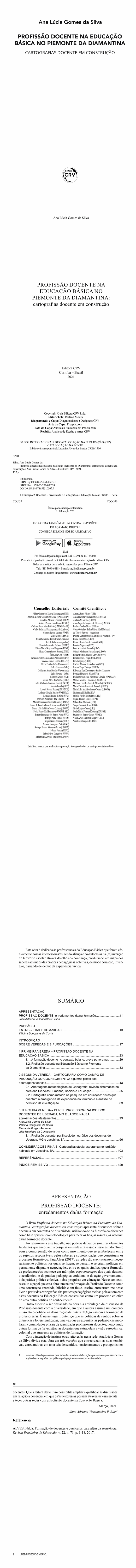 PROFISSÃO DOCENTE NA EDUCAÇÃO BÁSICA NO PIEMONTE DA DIAMANTINA:<br> cartografias docente em construção