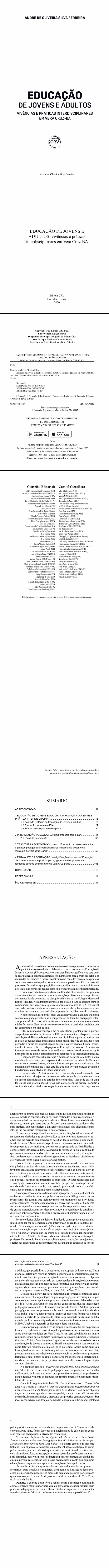 EDUCAÇÃO DE JOVENS E ADULTOS:<br> vivências e práticas interdisciplinares em Vera Cruz-BA