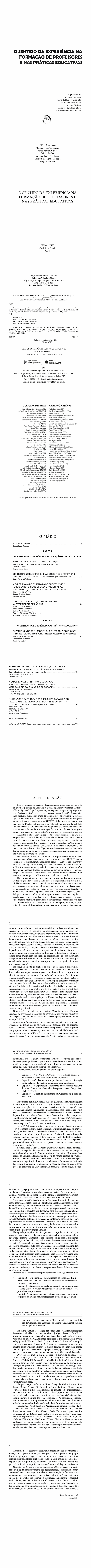 O SENTIDO DA EXPERIÊNCIA NA FORMAÇÃO DE PROFESSORES E NAS PRÁTICAS EDUCATIVAS