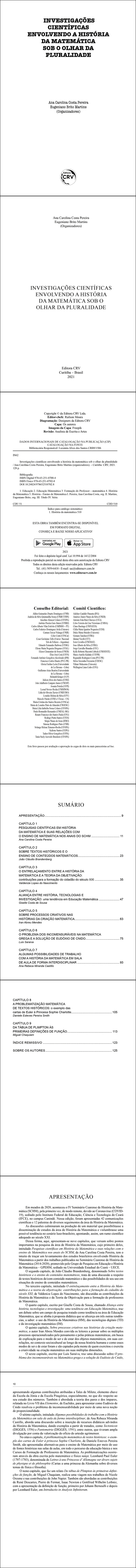 INVESTIGAÇÕES CIENTÍFICAS ENVOLVENDO A HISTÓRIA DA MATEMÁTICA SOB O OLHAR DA PLURALIDADE