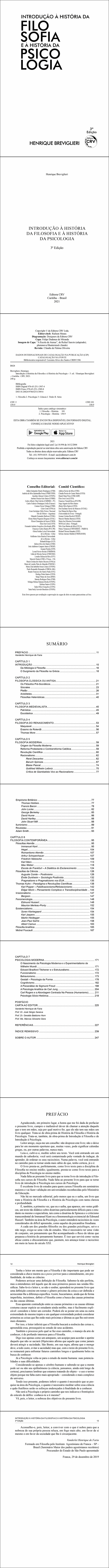 INTRODUÇÃO À HISTÓRIA DA FILOSOFIA E À HISTÓRIA DA PSICOLOGIA