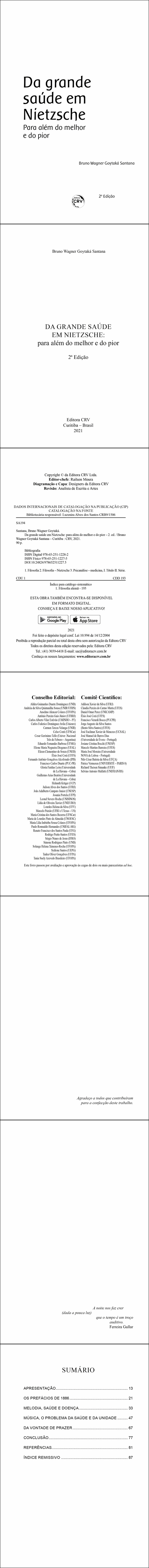 DA GRANDE SAÚDE EM NIETZSCHE:<br> para além do melhor e do pior <br><br>2ª Edição