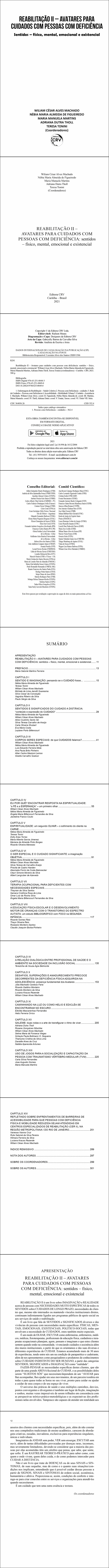 REABILITAÇÃO II – AVATARES PARA CUIDADOS COM PESSOAS COM DEFICIÊNCIA:<br> sentidos – físico, mental, emocional e existencial
