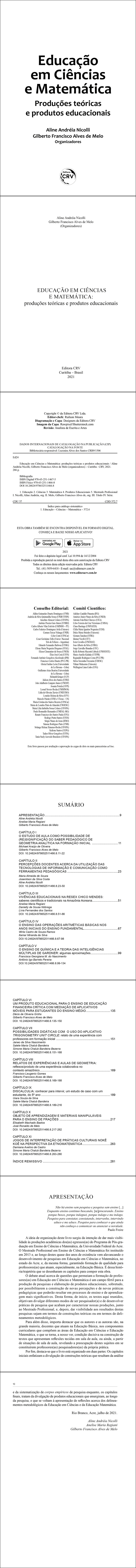 EDUCAÇÃO EM CIÊNCIAS E MATEMÁTICA:<br> produções teóricas e produtos educacionais