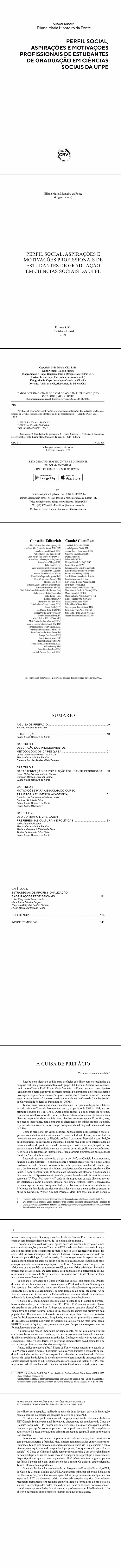 PERFIL SOCIAL, ASPIRAÇÕES E MOTIVAÇÕES PROFISSIONAIS DE ESTUDANTES DE GRADUAÇÃO EM CIÊNCIAS SOCIAIS DA UFPE
