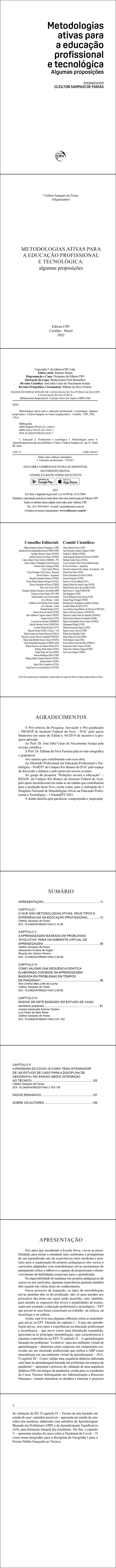 METODOLOGIAS ATIVAS PARA A EDUCAÇÃO PROFISSIONAL E TECNOLÓGICA:<br> algumas proposições