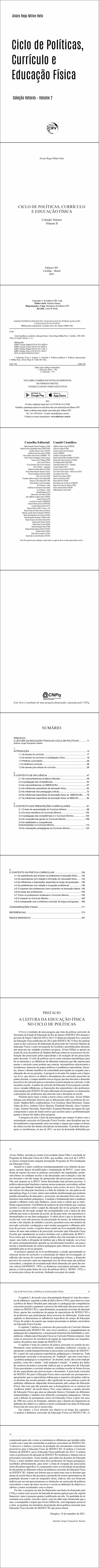 CICLO DE POLÍTICAS, CURRÍCULO E EDUCAÇÃO FÍSICA<br> Coleção Vetores<br> Volume II