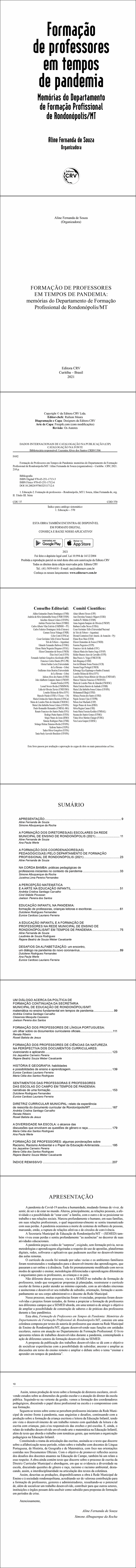 FORMAÇÃO DE PROFESSORES EM TEMPOS DE PANDEMIA:<br>memórias do Departamento de Formação Profissional de Rondonópolis/MT