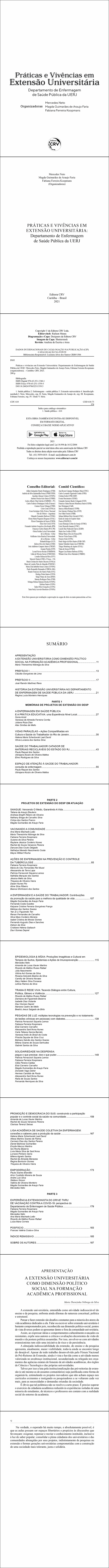 PRÁTICAS E VIVÊNCIAS EM EXTENSÃO UNIVERSITÁRIA:<br> Departamento de Enfermagem de Saúde Pública da UERJ