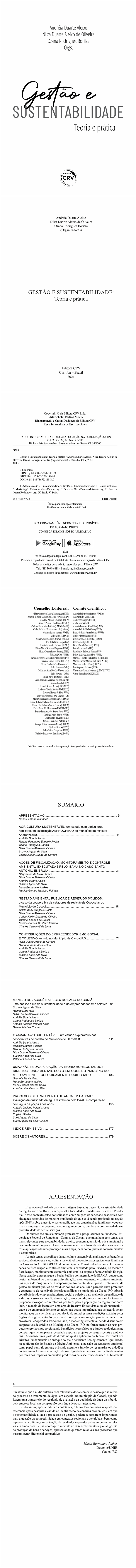 GESTÃO E SUSTENTABILIDADE:<br> Teoria e prática