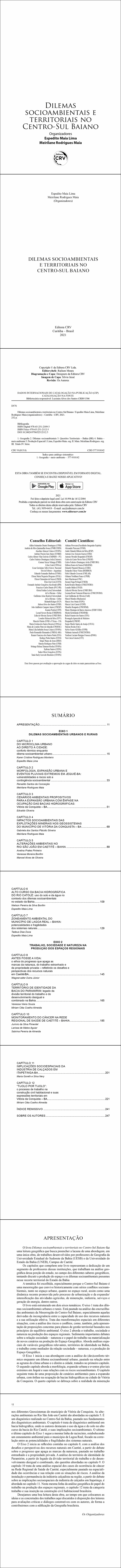 DILEMAS SOCIOAMBIENTAIS E TERRITORIAIS NO CENTRO-SUL BAIANO