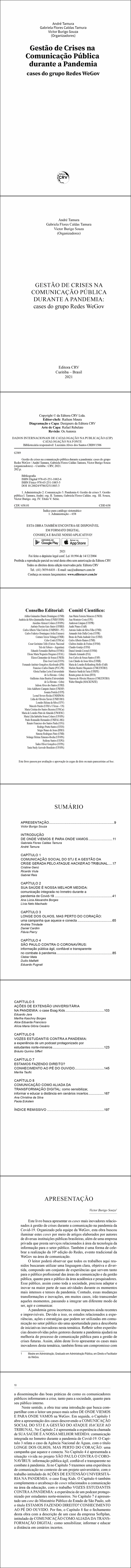 GESTÃO DE CRISES DURANTE A COMUNICAÇÃO NA PANDEMIA: <br> cases do grupo Redes WeGov