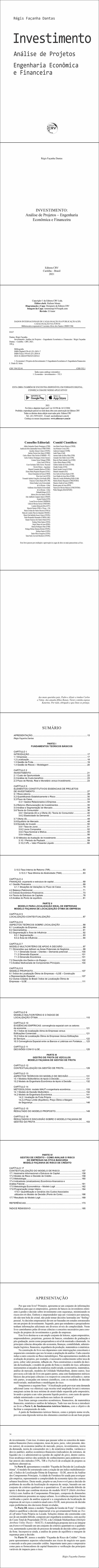 INVESTIMENTO:<br> Análise de Projetos – Engenharia Econômica e Financeira