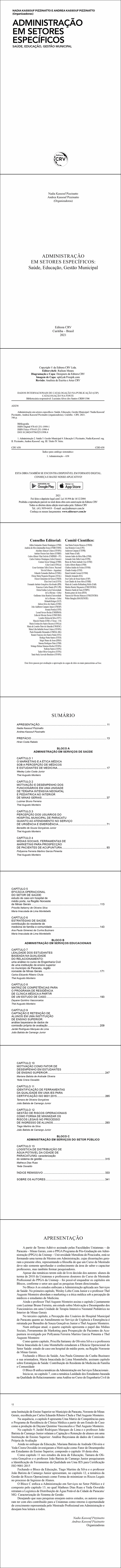 ADMINISTRAÇÃO EM SETORES ESPECÍFICOS:<br> Saúde, Educação, Gestão Municipal