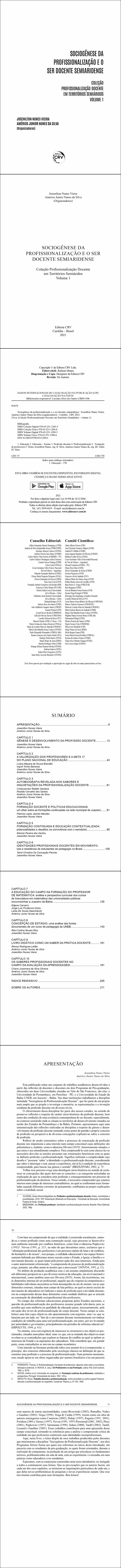 SOCIOGÊNESE DA PROFISSIONALIZAÇÃO E O SER DOCENTE SEMIARIDENSE <br>Coleção Profissionalização Docente em Territórios Semiáridos<br> Volume 1