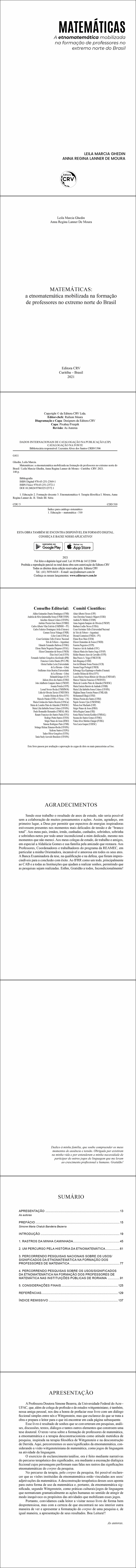 MATEMÁTICAS: <br>a etnomatemática mobilizada na formação de professores no extremo norte do Brasil