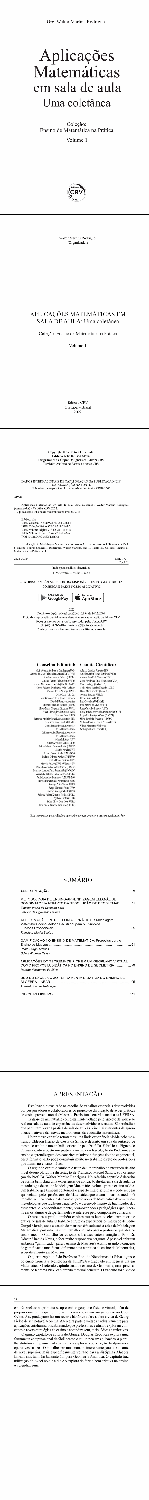 APLICAÇÕES MATEMÁTICAS EM SALA DE AULA: <br>Uma coletânea <br>Coleção: Ensino de Matemática na Prática <br>Volume 1