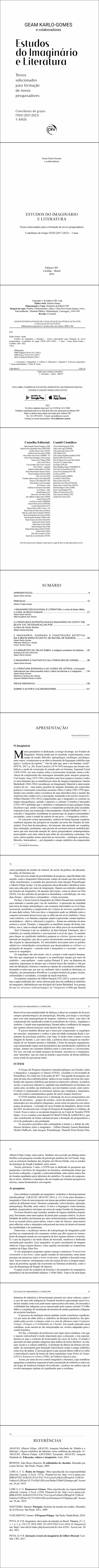 ESTUDOS DO IMAGINÁRIO E LITERATURA:<br> Textos selecionados para a formação de novos pesquisadores Contributos do Grupo ITESI (2017-2022) – 5 anos