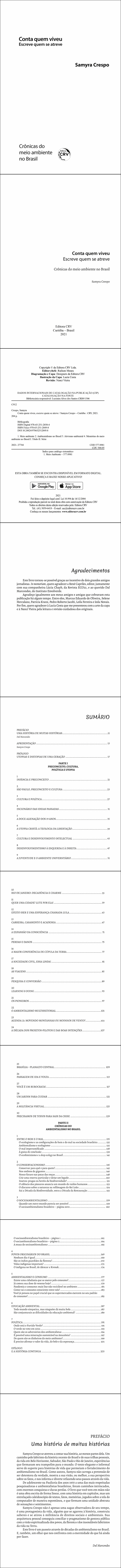 Conta quem viveu <br>Escreve quem se atreve <br>Crônicas do meio ambiente no Brasil