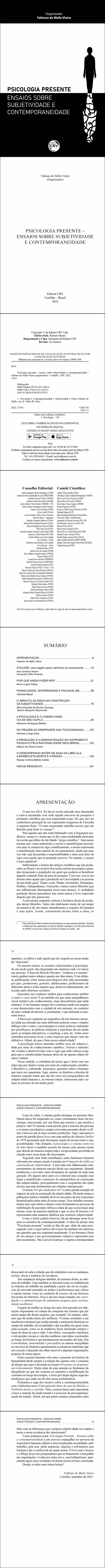 PSICOLOGIA PRESENTE – ENSAIOS SOBRE SUBJETIVIDADE E CONTEMPORANEIDADE