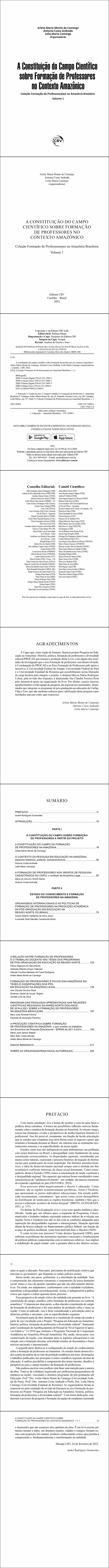 A CONSTITUIÇÃO DO CAMPO CIENTÍFICO SOBRE FORMAÇÃO DE PROFESSORES NO CONTEXTO AMAZÔNICO <br>Coleção Formação de Professores(as) na Amazônia Brasileira<br> Volume 1