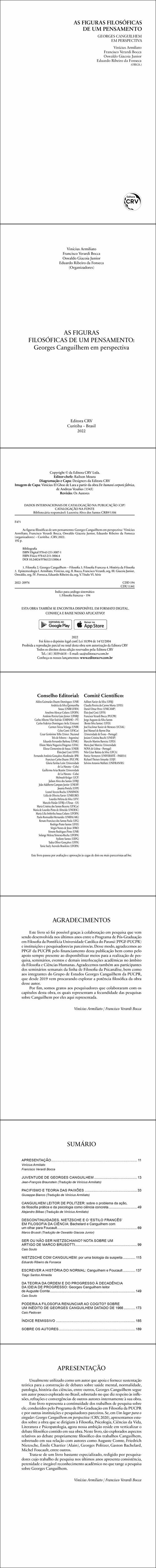 AS FIGURAS FILOSÓFICAS DE UM PENSAMENTO: <br>Georges Canguilhem em perspectiva