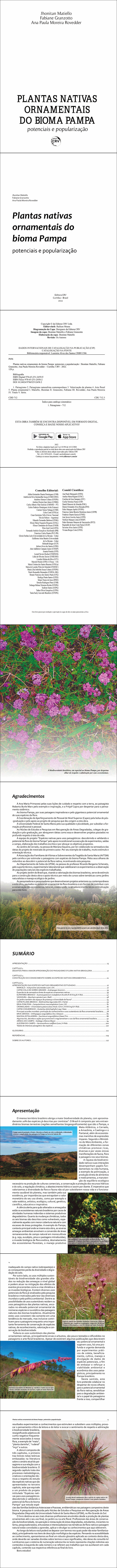 Plantas nativas ornamentais do bioma Pampa<br> potenciais e popularização