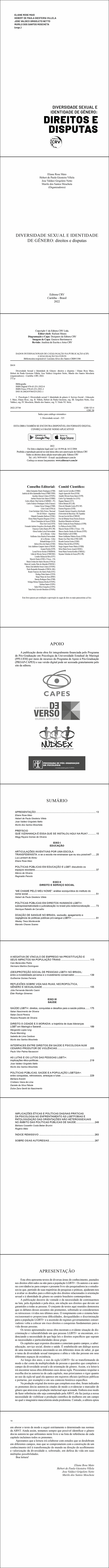 DIVERSIDADE SEXUAL E IDENTIDADE DE GÊNERO:<br> direitos e disputas