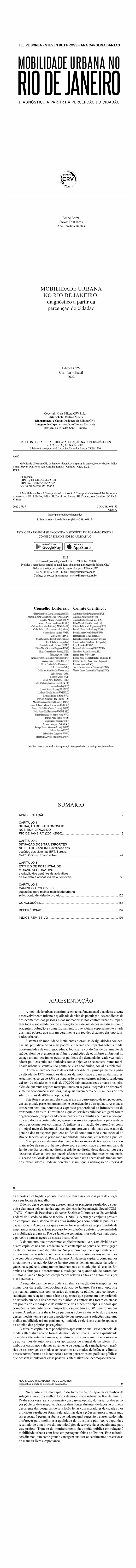 MOBILIDADE URBANA NO RIO DE JANEIRO: <br>diagnóstico a partir da percepção do cidadão