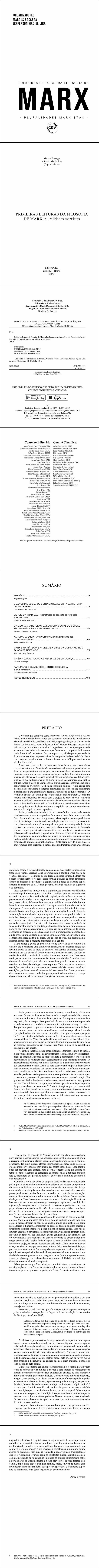 PRIMEIRAS LEITURAS DA FILOSOFIA DE MARX:<br> pluralidades marxistas