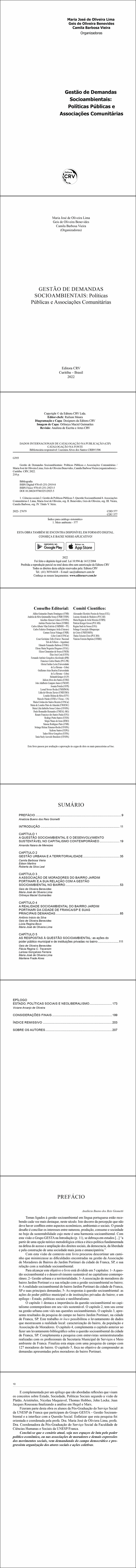 GESTÃO DE DEMANDAS SOCIOAMBIENTAIS:<br> Políticas Públicas e Associações Comunitárias