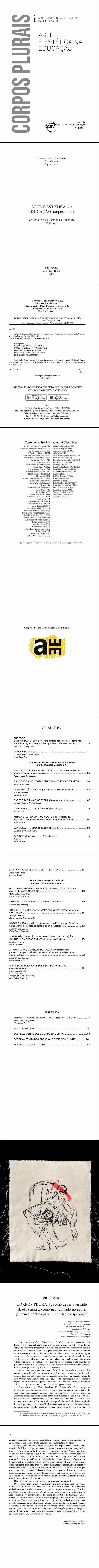 ARTE E ESTÉTICA NA EDUCAÇÃO: <br>corpos plurais <br>Coleção Arte e Estética na Educação<br> Volume 3