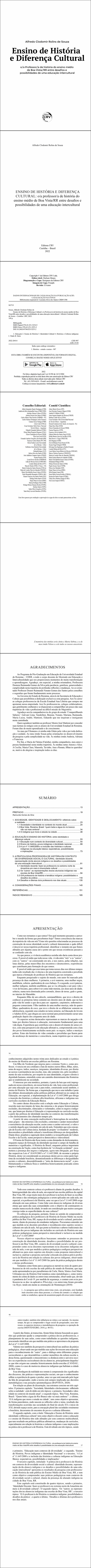 ENSINO DE HISTÓRIA E DIFERENÇA CULTURAL:<br>o/a professor/a de história do ensino médio de Boa Vista/RR entre desafios e possibilidades de uma educação intercultural