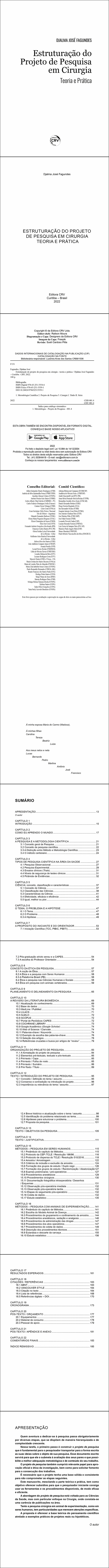 ESTRUTURAÇÃO DO PROJETO DE PESQUISA EM CIRURGIA TEORIA E PRÁTICA