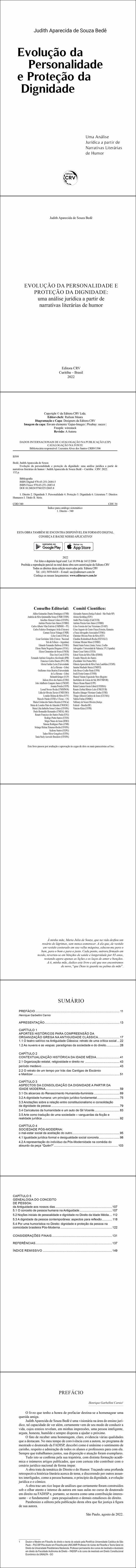 EVOLUÇÃO DA PERSONALIDADE E PROTEÇÃO DA DIGNIDADE:<br> uma análise jurídica a partir de narrativas literárias de humor