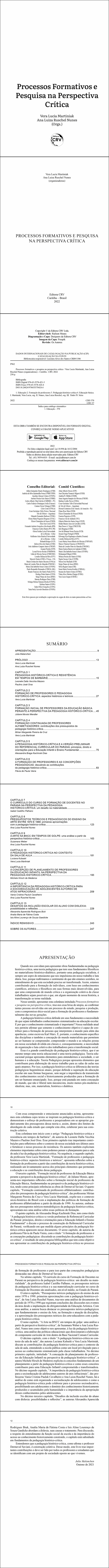 PROCESSOS FORMATIVOS E PESQUISA NA PERSPECTIVA CRÍTICA