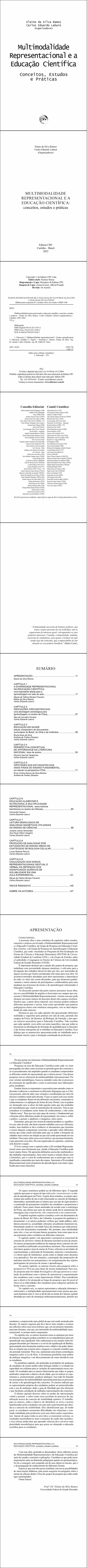 MULTIMODALIDADE REPRESENTACIONAL E A EDUCAÇÃO CIENTÍFICA<br> conceitos, estudos e práticas
