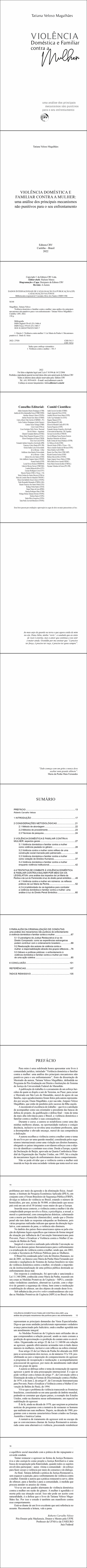 VIOLÊNCIA DOMÉSTICA E FAMILIAR CONTRA A MULHER<br>uma análise dos principais mecanismos não punitivos para o seu enfrentamento