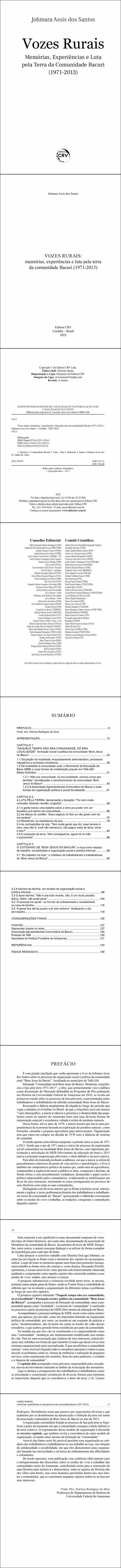 VOZES RURAIS<br>memórias, experiências e luta pela terra da comunidade Bacuri (1971-2013)