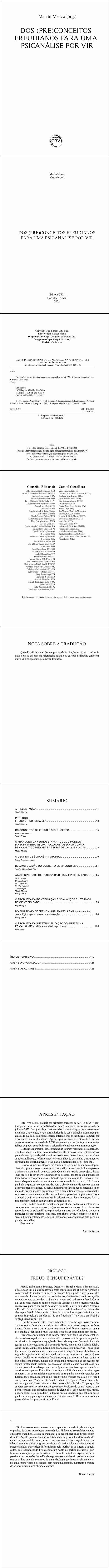 DOS (PRE)CONCEITOS FREUDIANOS PARA UMA PSICANÁLISE POR VIR