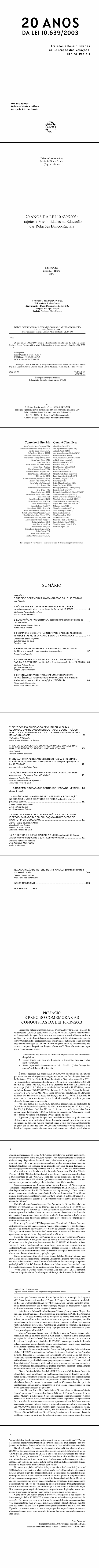 20 ANOS DA LEI 10.639/2003<br> Trajetos e Possibilidades na Educação das Relações Étnico-Raciais