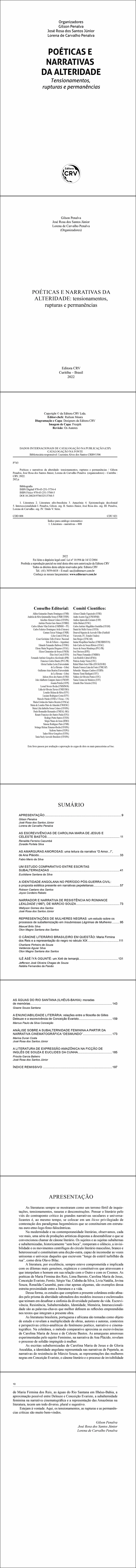 POÉTICAS E NARRATIVAS DA ALTERIDADE<br> tensionamentos, rupturas e permanências