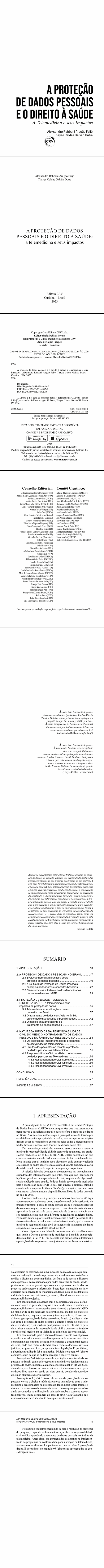 A PROTEÇÃO DE DADOS PESSOAIS E O DIREITO À SAÚDE<br> a telemedicina e seus impactos