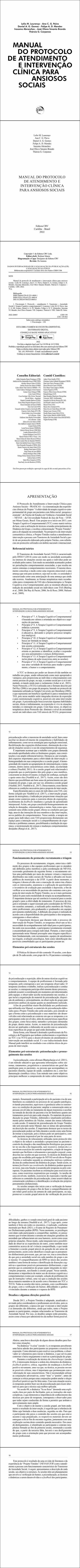 MANUAL DO PROTOCOLO DE ATENDIMENTO E INTERVENÇÃO CLÍNICA PARA ANSIOSOS SOCIAIS