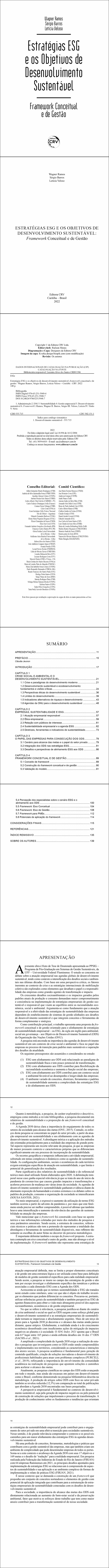 ESTRATÉGIAS ESG E OS OBJETIVOS DE DESENVOLVIMENTO SUSTENTÁVEL<br>Framework Conceitual e de Gestão