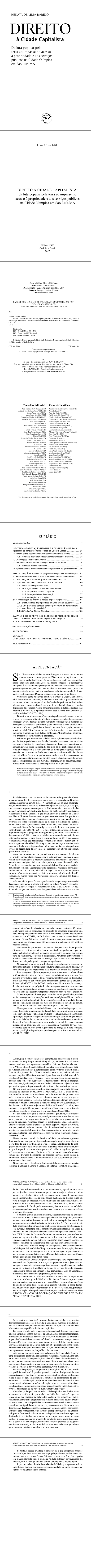 DIREITO À CIDADE CAPITALISTA<br>da luta popular pela terra ao impasse no acesso à propriedade e aos serviços públicos na Cidade Olímpica em São Luís-MA