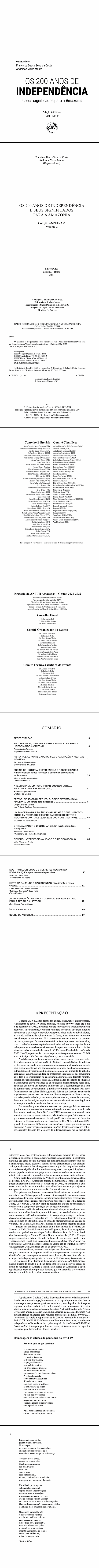 OS 200 ANOS DE INDEPENDÊNCIA E SEUS SIGNIFICADOS PARA A AMAZÔNIA <br>Coleção ANPUH-AM <br>Volume 2