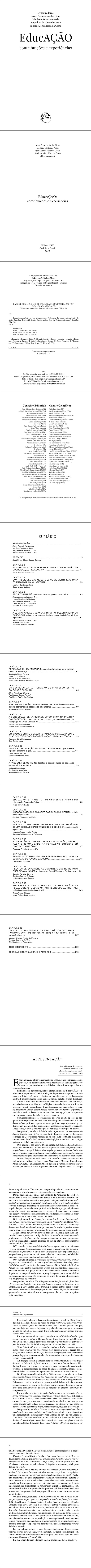 EducAÇÃO<br>contribuições e experiências